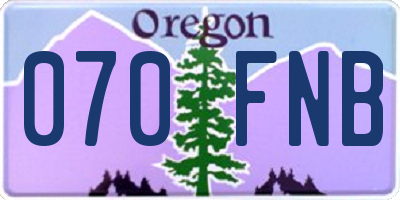 OR license plate 070FNB