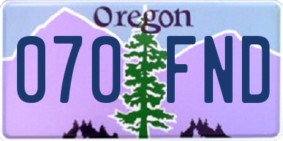 OR license plate 070FND