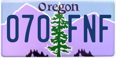 OR license plate 070FNF