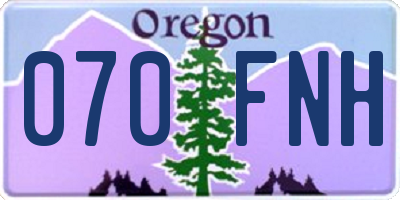 OR license plate 070FNH