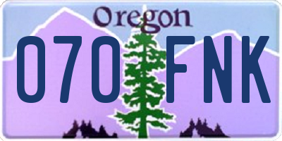 OR license plate 070FNK