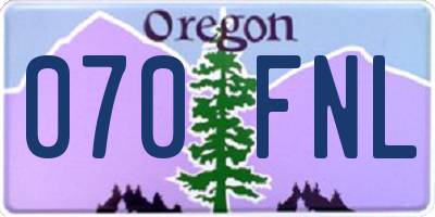 OR license plate 070FNL