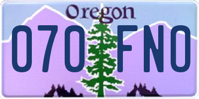 OR license plate 070FNO