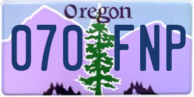 OR license plate 070FNP