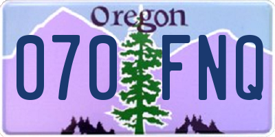 OR license plate 070FNQ