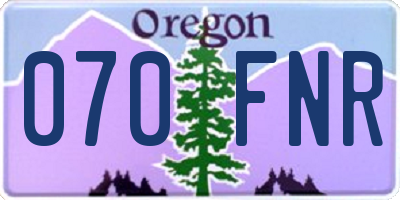 OR license plate 070FNR