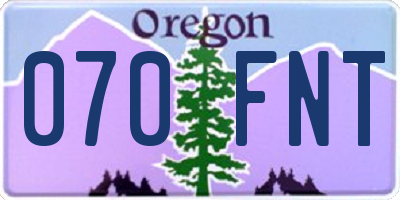 OR license plate 070FNT