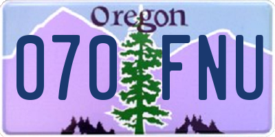 OR license plate 070FNU
