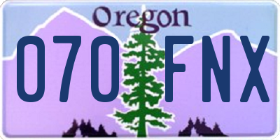 OR license plate 070FNX