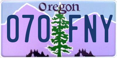 OR license plate 070FNY