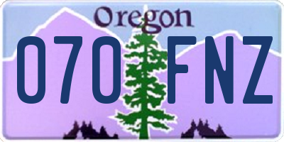 OR license plate 070FNZ