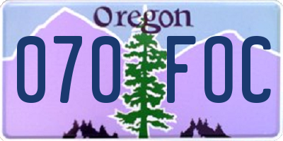 OR license plate 070FOC