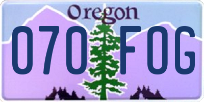 OR license plate 070FOG