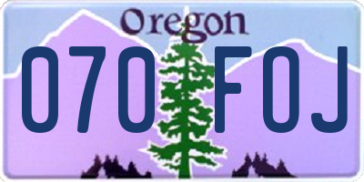 OR license plate 070FOJ