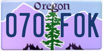 OR license plate 070FOK