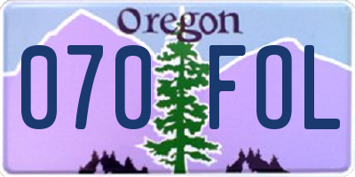OR license plate 070FOL