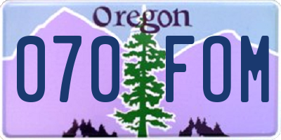 OR license plate 070FOM