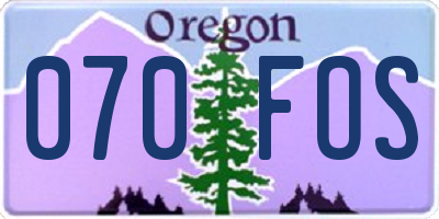 OR license plate 070FOS