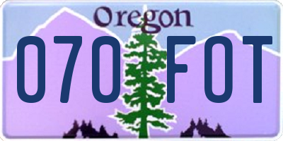OR license plate 070FOT