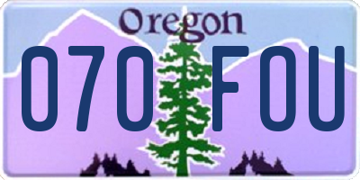 OR license plate 070FOU