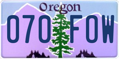 OR license plate 070FOW