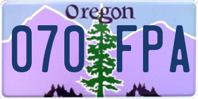 OR license plate 070FPA