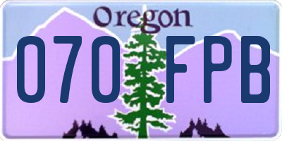 OR license plate 070FPB