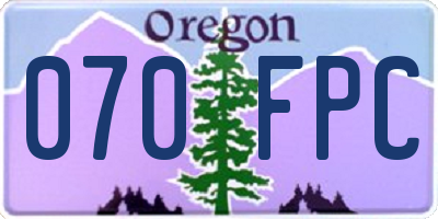 OR license plate 070FPC