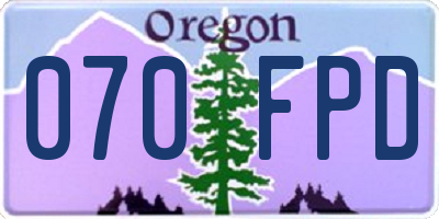 OR license plate 070FPD