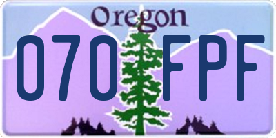 OR license plate 070FPF