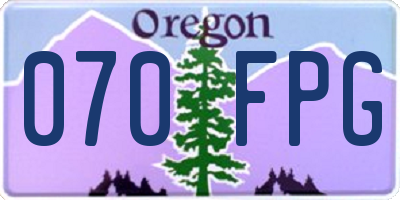OR license plate 070FPG