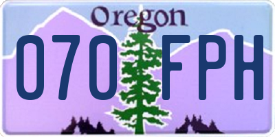 OR license plate 070FPH