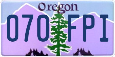 OR license plate 070FPI