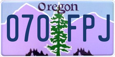 OR license plate 070FPJ
