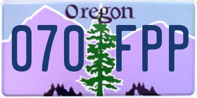 OR license plate 070FPP