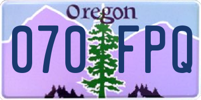 OR license plate 070FPQ