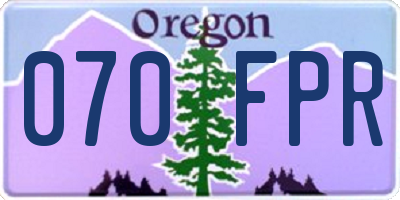 OR license plate 070FPR