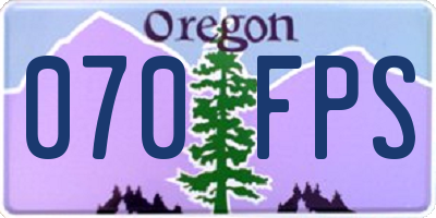 OR license plate 070FPS