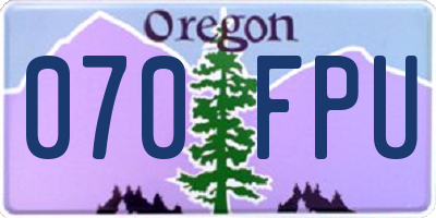 OR license plate 070FPU