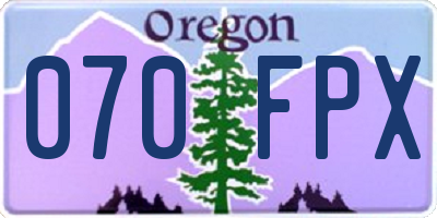 OR license plate 070FPX