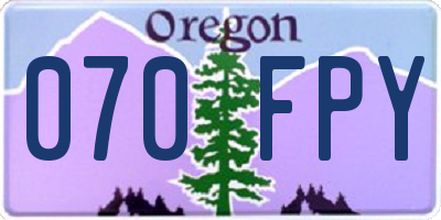 OR license plate 070FPY