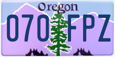 OR license plate 070FPZ
