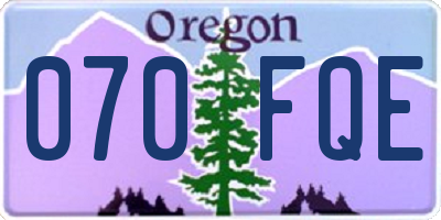 OR license plate 070FQE