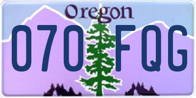 OR license plate 070FQG