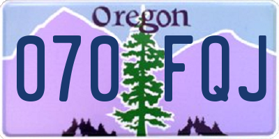 OR license plate 070FQJ