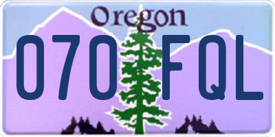 OR license plate 070FQL