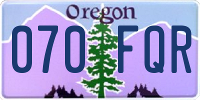 OR license plate 070FQR