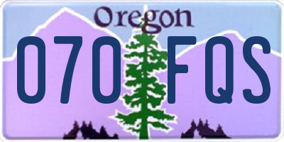 OR license plate 070FQS