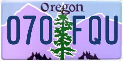 OR license plate 070FQU