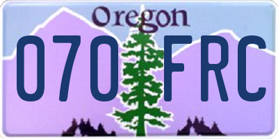 OR license plate 070FRC